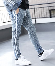 ８(eight)（エイト）の「総柄サイドZIPラインパンツ（デニムパンツ・メンズ）」