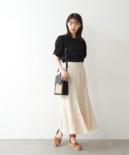 FREE'S MART（フリーズマート）の「◆前後2Way半袖パフスリーブカーデイガン（ニット/セーター・レディース・ブラック/ベージュ/レッド・FREE）」の12枚目の写真