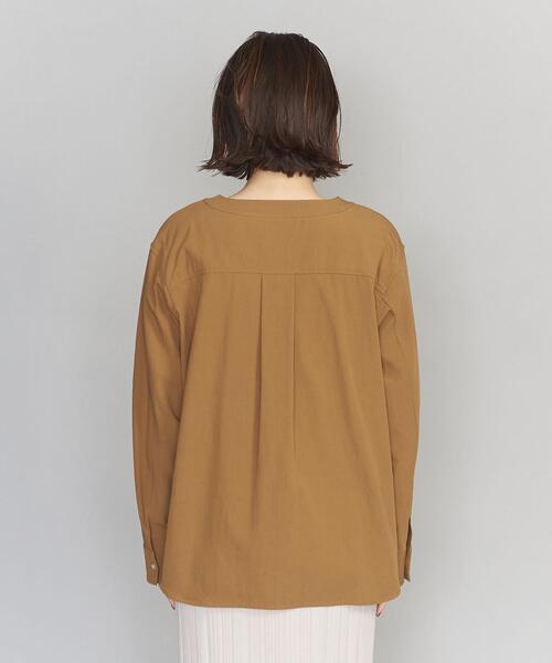 BEAUTY&YOUTH UNITED ARROWS（ビューティーアンドユースユナイテッドアローズ）の「BY コットンノーカラーシャツ（シャツ/ブラウス・レディース・ブラウン/オフホワイト・FREE）」の5枚目の写真