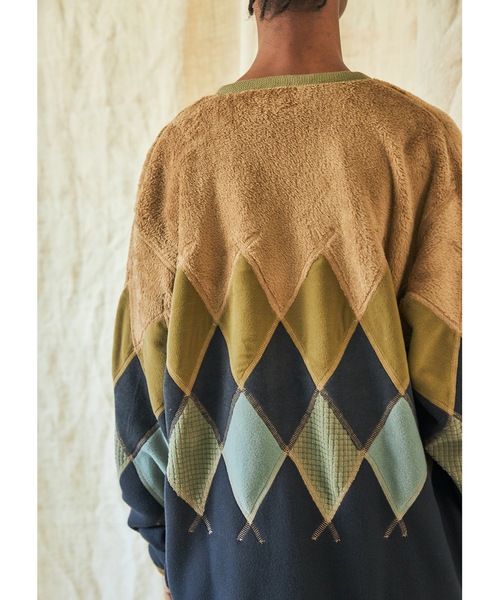 AlexanderLeeChang（アレキサンダーリーチャン）の「ARGYLE FLEECE CARDIGAN 21（カーディガン/ボレロ・メンズ・ブラック/サンドベージュ・2/3）」の13枚目の写真