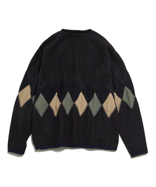 AlexanderLeeChang（アレキサンダーリーチャン）の「ARGYLE FLEECE CARDIGAN 21（カーディガン/ボレロ・メンズ・ブラック/サンドベージュ・2/3）」の10枚目の写真