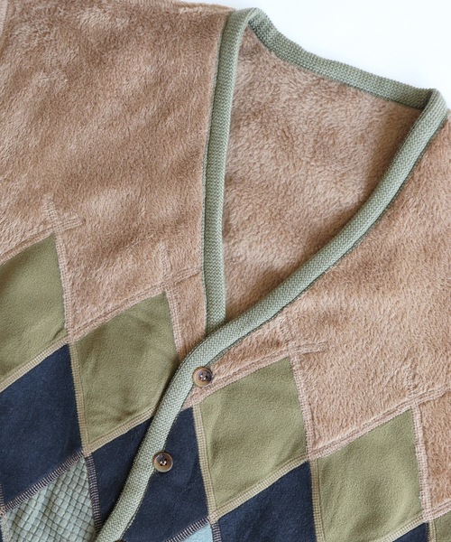 AlexanderLeeChang（アレキサンダーリーチャン）の「ARGYLE FLEECE CARDIGAN 21（カーディガン/ボレロ・メンズ・ブラック/サンドベージュ・2/3）」の12枚目の写真