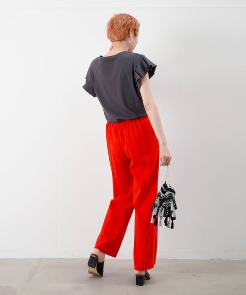 malla（マーラ）の「malla マーラ タックスリーブT（Tシャツ/カットソー・レディース・チャコールグレー/カーキ/ライトベージュ・FREE）」の8枚目の写真