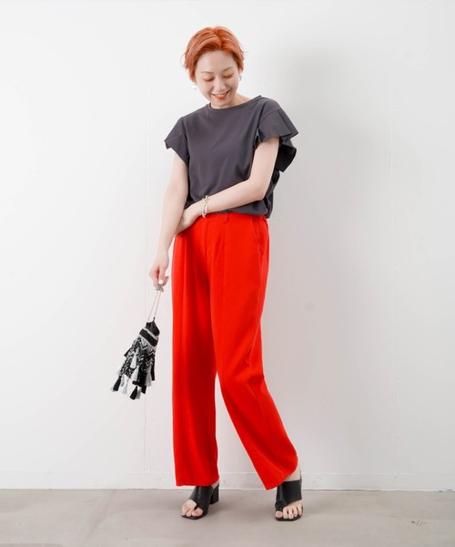 malla（マーラ）の「malla マーラ タックスリーブT（Tシャツ/カットソー・レディース・チャコールグレー/カーキ/ライトベージュ・FREE）」の5枚目の写真