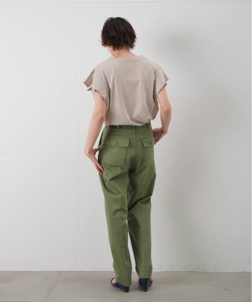 malla（マーラ）の「malla マーラ タックスリーブT（Tシャツ/カットソー・レディース・チャコールグレー/カーキ/ライトベージュ・FREE）」の13枚目の写真