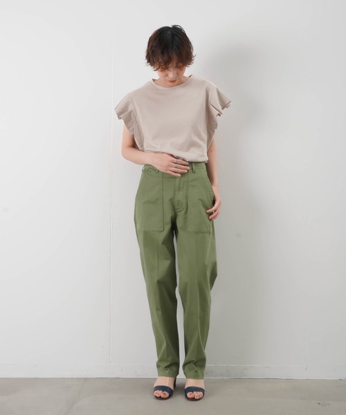 malla（マーラ）の「malla マーラ タックスリーブT（Tシャツ/カットソー・レディース・チャコールグレー/カーキ/ライトベージュ・FREE）」の11枚目の写真