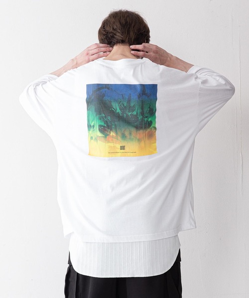 UNIIT(ユニット)の「【UNIIT】ドライフラワーバックプリントグラフィックルーズプリントTシャツ(Tシャツ/カットソー・メンズ・ホワイト/ブラック/その他1/その他2/その他3/その他4/ホワイト系その他/ブラック系その他・MEDIUM/LARGE)」の2枚目の写真