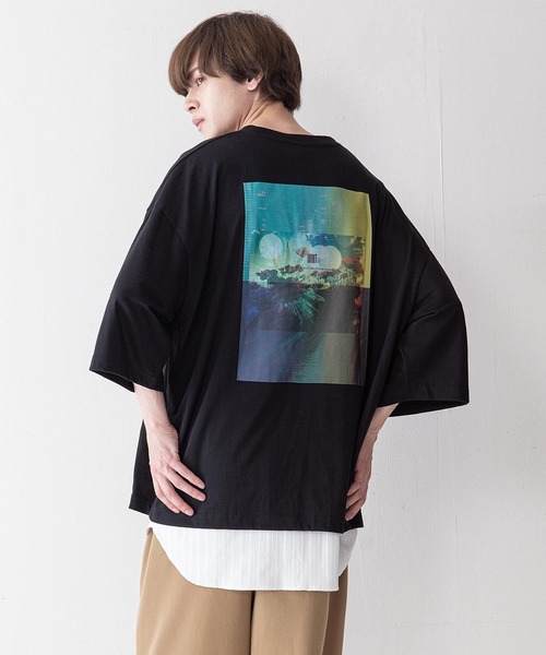 UNIIT(ユニット)の「【UNIIT】ドライフラワーバックプリントグラフィックルーズプリントTシャツ(Tシャツ/カットソー・メンズ・ホワイト/ブラック/その他1/その他2/その他3/その他4/ホワイト系その他/ブラック系その他・MEDIUM/LARGE)」の3枚目の写真