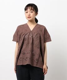 Samansa Mos2 blue | シフリーブラウス(シャツ/ブラウス)