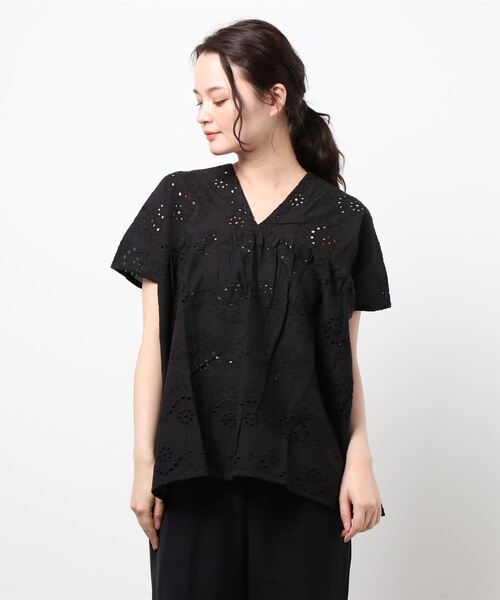 Samansa Mos2 blue（サマンサモスモスブルー）の「シフリーブラウス（シャツ/ブラウス・レディース・オフホワイト/ブラック/ブラウン・ﾌﾘ-）」の7枚目の写真