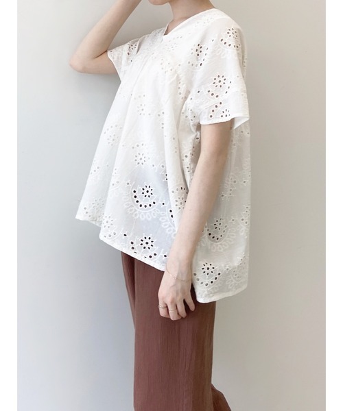 Samansa Mos2 blue（サマンサモスモスブルー）の「シフリーブラウス