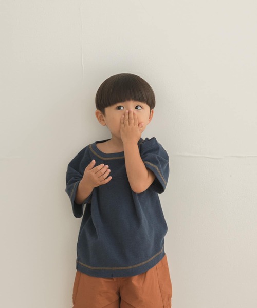 URBAN RESEARCH DOORS（アーバンリサーチドアーズ）の「パイルカラーステッチTシャツ(KIDS)（Tシャツ/カットソー・キッズ・ネイビー/カーキ・90/105/120/135/150）」の13枚目の写真