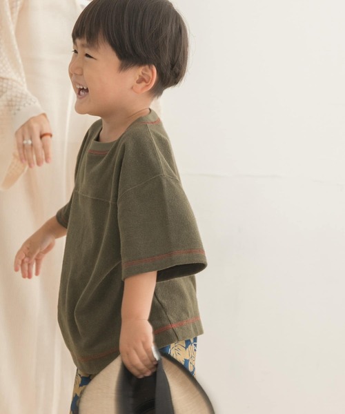 URBAN RESEARCH DOORS（アーバンリサーチドアーズ）の「パイルカラーステッチTシャツ(KIDS)（Tシャツ/カットソー・キッズ・ネイビー/カーキ・90/105/120/135/150）」の22枚目の写真