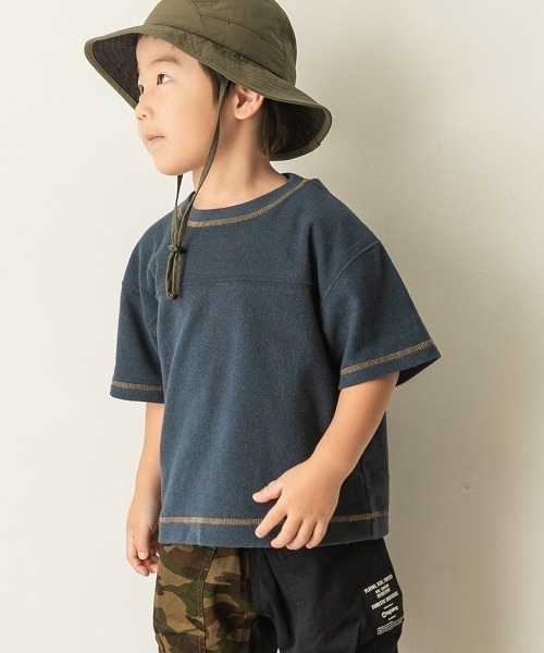 URBAN RESEARCH DOORS（アーバンリサーチドアーズ）の「パイルカラーステッチTシャツ(KIDS)（Tシャツ/カットソー・キッズ・ネイビー/カーキ・90/105/120/135/150）」の4枚目の写真