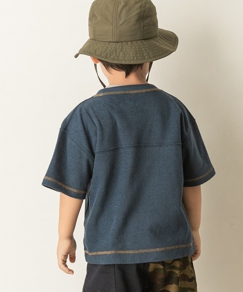 URBAN RESEARCH DOORS（アーバンリサーチドアーズ）の「パイルカラーステッチTシャツ(KIDS)（Tシャツ/カットソー・キッズ・ネイビー/カーキ・90/105/120/135/150）」の3枚目の写真