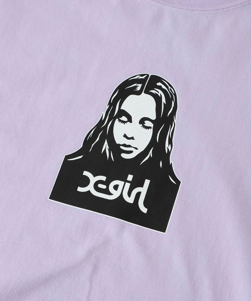 X-girl（エックスガール）の「FACE L/S TEE（Tシャツ/カットソー・レディース・ホワイト/ベージュ/チャコール/ライトパープル・S/XL/L/M）」の19枚目の写真
