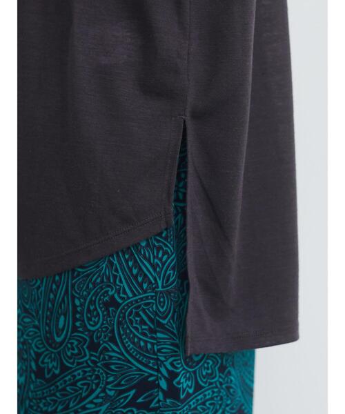 Green　Parks（グリーンパークス）の「麻ブレンドフレンチスリーブプルオーバー＊（Tシャツ/カットソー・レディース・ベージュ/キャメル/チャコールグレー/イエロー/サックスブルー/オフホワイト・FREE）」の14枚目の写真