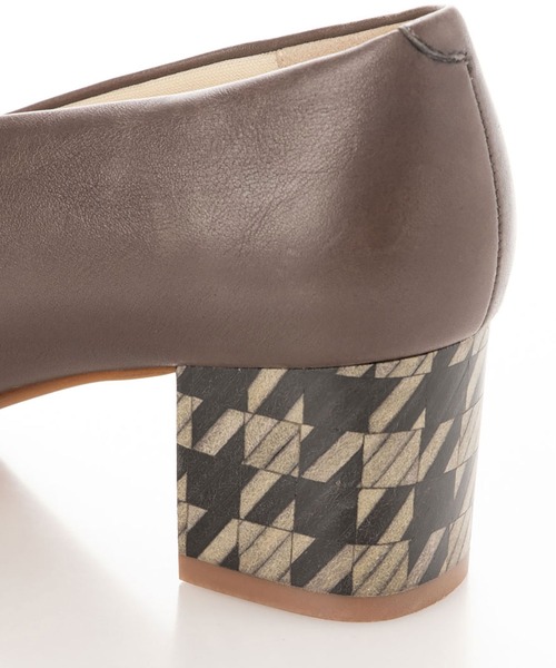 新品☆送料無料☆enchanted本革レザーチャンキーヒールパンプス