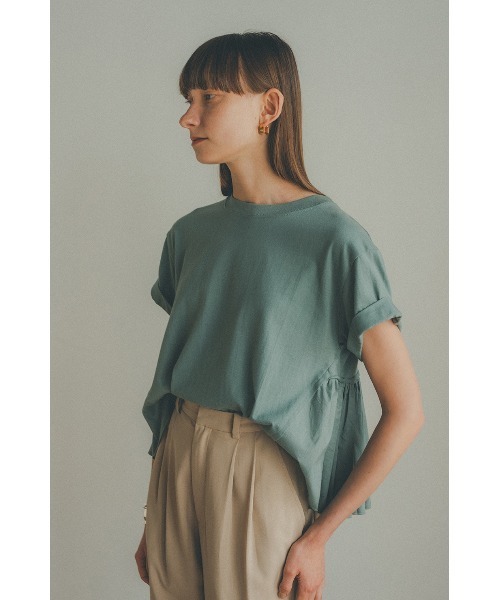 クラネ　BACK FLOWING FRILL SHIRT CLANE - バックフリルカットソー - BACK FRILL T-SHIRT -MINT