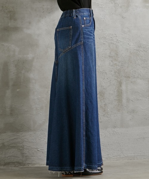 GEVS.（ジェイヴィス）の「バックフレアロングデニムスカート ＜大きいサイズ有＞GEVS.（デニムスカート・レディース・ブラック系/ブルー系・6L/5L/LL/3L/4L/L/M）」の11枚目の写真
