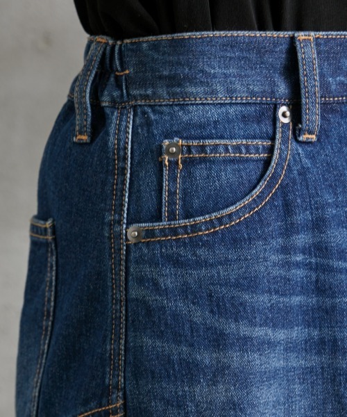 GEVS.（ジェイヴィス）の「バックフレアロングデニムスカート ＜大きいサイズ有＞GEVS.（デニムスカート・レディース・ブラック系/ブルー系・6L/5L/LL/3L/4L/L/M）」の4枚目の写真