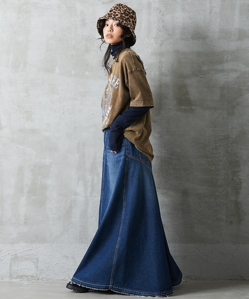 GEVS.（ジェイヴィス）の「バックフレアロングデニムスカート ＜大きいサイズ有＞GEVS.（デニムスカート・レディース・ブラック系/ブルー系・6L/5L/LL/3L/4L/L/M）」の22枚目の写真