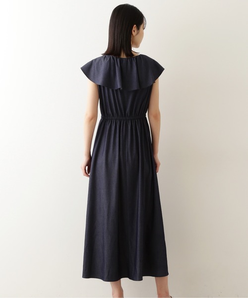 NATURAL BEAUTY BASIC（ナチュラルビューティーベーシック）の「ラッフルワンピース（ワンピース・レディース・レッド系その他/ネイビー・MEDIUM/SMALL）」の6枚目の写真