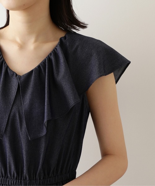 NATURAL BEAUTY BASIC（ナチュラルビューティーベーシック）の「ラッフルワンピース（ワンピース・レディース・レッド系その他/ネイビー・MEDIUM/SMALL）」の9枚目の写真