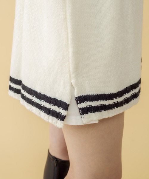 RASVOA(ラスボア)の「アシメラインニットベスト(ベスト・レディース・オフホワイト/ブラック・FREE)」の8枚目の写真
