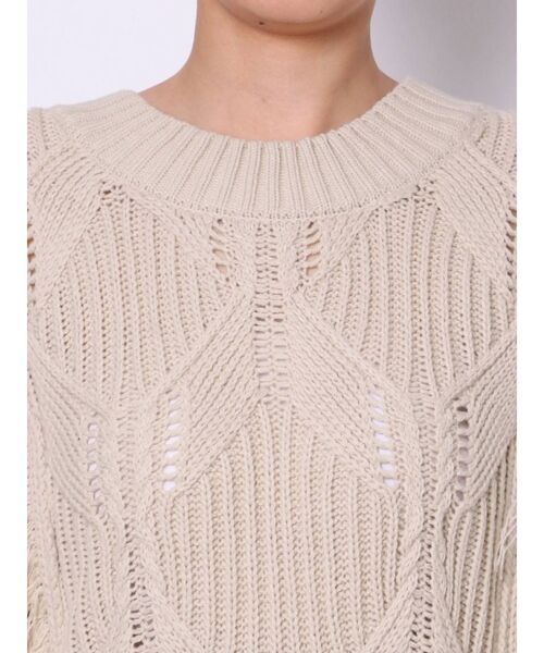 EMODA（エモダ）の「オーバーフリンジニット（ニット/セーター・レディース・ブラック/アイボリー/グリーン・FREE）」の19枚目の写真