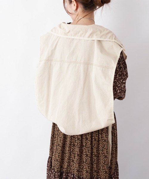 CIAOPANIC TYPY（チャオパニックティピー）の「ミリタリーショートベスト（ベスト・レディース・ベージュ/カーキ・ONE SIZE）」の10枚目の写真