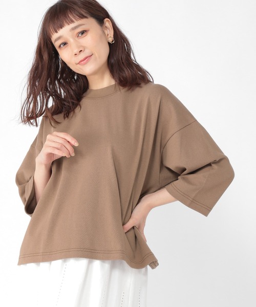 studio CLIP（スタディオクリップ）の「コットンボックスＴシャツ（Tシャツ/カットソー・レディース・スモーク/ラベンダー/オフホワイト/ベージュ・LARGE/MEDIUM）」の2枚目の写真