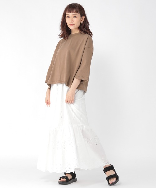 studio CLIP（スタディオクリップ）の「コットンボックスＴシャツ（Tシャツ/カットソー・レディース・スモーク/ラベンダー/オフホワイト/ベージュ・LARGE/MEDIUM）」の10枚目の写真