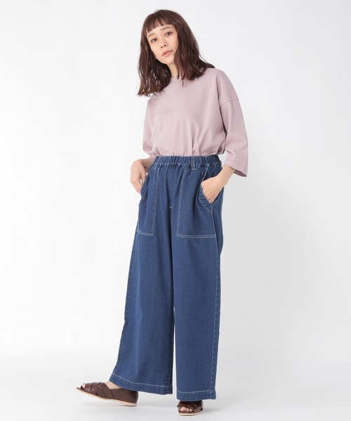 studio CLIP（スタディオクリップ）の「コットンボックスＴシャツ（Tシャツ/カットソー・レディース・スモーク/ラベンダー/オフホワイト/ベージュ・LARGE/MEDIUM）」の12枚目の写真