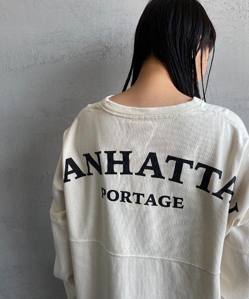 Manhattan Portage（マンハッタンポーテージ）の「[MANHATTAN PORTAGE/マンハッタンポーテージ] ヘヴィーウェイト バックプリントロンT（Tシャツ/カットソー・レディース・アイボリー/チャコール・M/L）」の16枚目の写真