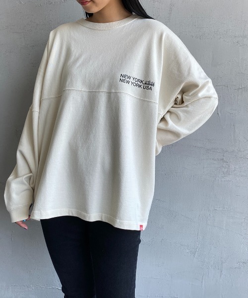 Manhattan Portage（マンハッタンポーテージ）の「[MANHATTAN PORTAGE/マンハッタンポーテージ] ヘヴィーウェイト バックプリントロンT（Tシャツ/カットソー・レディース・アイボリー/チャコール・M/L）」の8枚目の写真