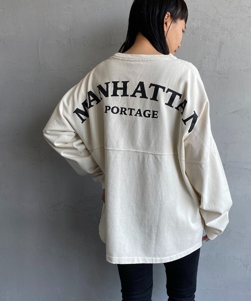 Manhattan Portage（マンハッタンポーテージ）の「[MANHATTAN PORTAGE/マンハッタンポーテージ] ヘヴィーウェイト バックプリントロンT（Tシャツ/カットソー・レディース・アイボリー/チャコール・M/L）」の4枚目の写真