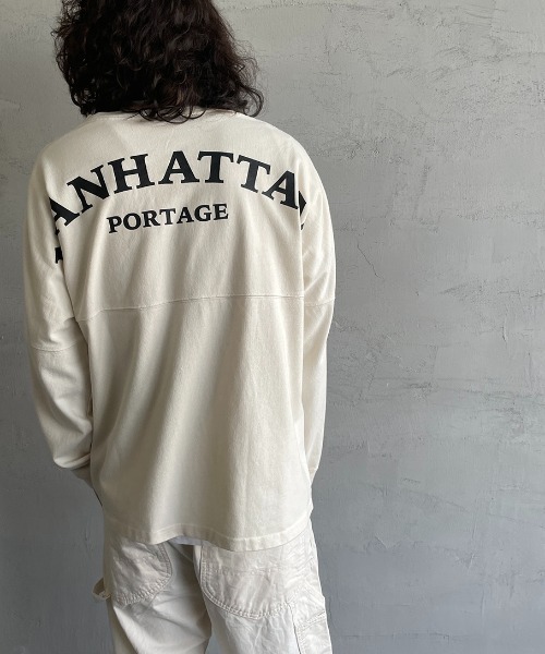 Manhattan Portage（マンハッタンポーテージ）の「[MANHATTAN PORTAGE/マンハッタンポーテージ] ヘヴィーウェイト バックプリントロンT（Tシャツ/カットソー・レディース・アイボリー/チャコール・M/L）」の20枚目の写真