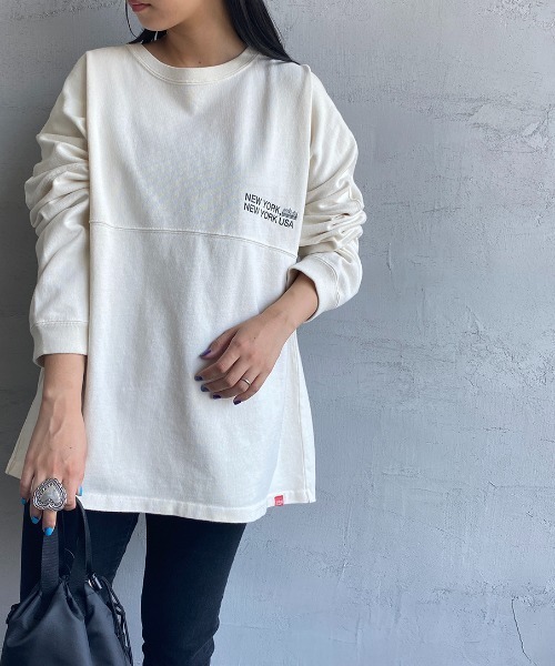 Manhattan Portage（マンハッタンポーテージ）の「[MANHATTAN PORTAGE/マンハッタンポーテージ] ヘヴィーウェイト バックプリントロンT（Tシャツ/カットソー・レディース・アイボリー/チャコール・M/L）」の15枚目の写真