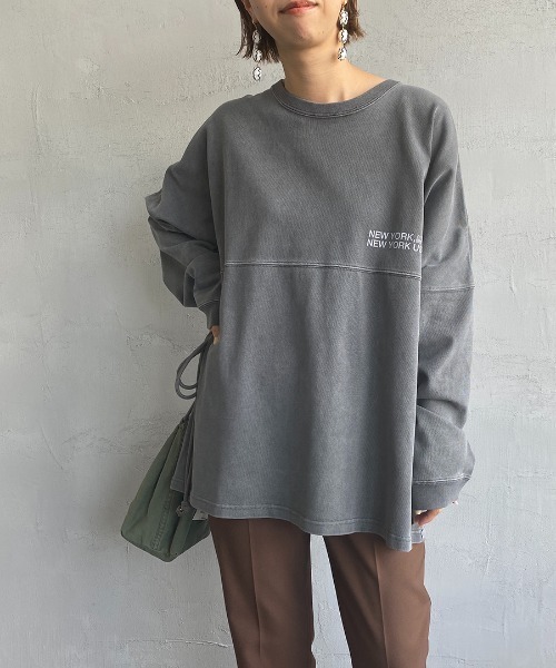 Manhattan Portage（マンハッタンポーテージ）の「[MANHATTAN PORTAGE/マンハッタンポーテージ] ヘヴィーウェイト バックプリントロンT（Tシャツ/カットソー・レディース・アイボリー/チャコール・M/L）」の13枚目の写真