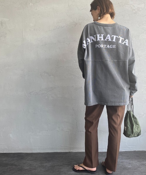 Manhattan Portage（マンハッタンポーテージ）の「[MANHATTAN PORTAGE/マンハッタンポーテージ] ヘヴィーウェイト バックプリントロンT（Tシャツ/カットソー・レディース・アイボリー/チャコール・M/L）」の3枚目の写真