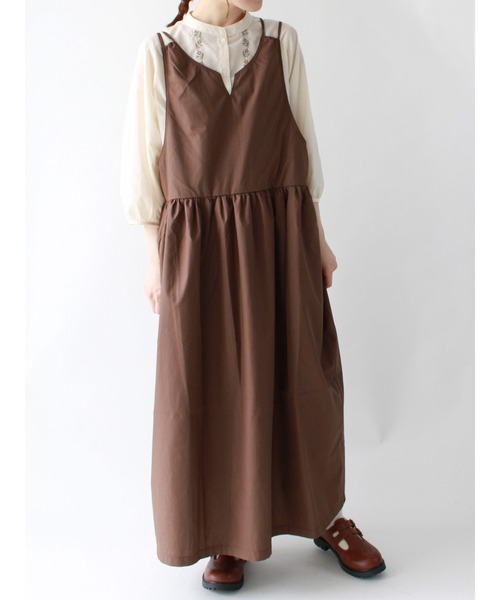 ehka sopo（エヘカソポ）の「キャミワンピース（ワンピース・レディース・ブラック/ブラウン/ミント・ﾌﾘ-）」の3枚目の写真