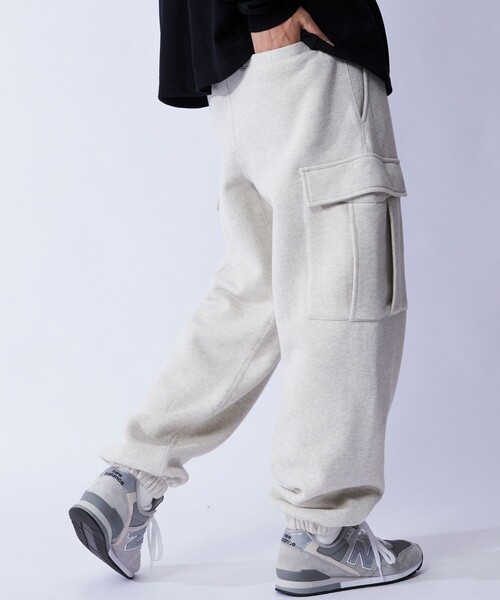 FREAK'S STORE(フリークスストア)の「WEB限定 バルーンシルエット スウェットカーゴパンツ/裏起毛/セットアップ対応(カーゴパンツ・メンズ・ブラック/オリーブ/杢グレー・SMALL/MEDIUM/LARGE)」の5枚目の写真