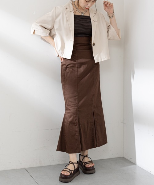 Chico（チコ）の「【新色追加】ボーダースクエアタンク（タンクトップ・レディース・ブラウン/ホワイト/グリーン・FREE）」の11枚目の写真