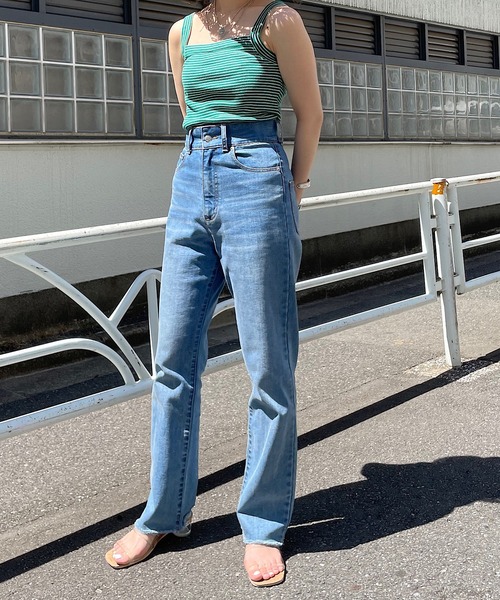 Chico（チコ）の「【新色追加】ボーダースクエアタンク（タンクトップ・レディース・ブラウン/ホワイト/グリーン・FREE）」の15枚目の写真