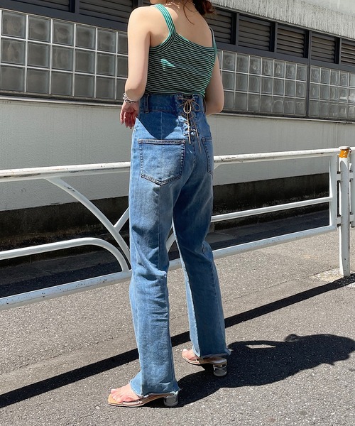 Chico（チコ）の「【新色追加】ボーダースクエアタンク（タンクトップ・レディース・ブラウン/ホワイト/グリーン・FREE）」の16枚目の写真