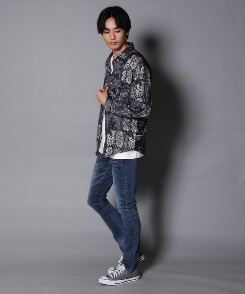 JACKROSE（ジャックローズ）の「JE-リメイク・ペイズリーLSシャツ（シャツ/ブラウス・メンズ・ブラック/ブルー・M/L）」の19枚目の写真