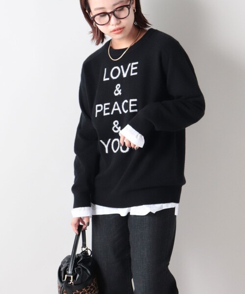 NOLLEY’S（ノーリーズ）の「ロゴジャガードプルオーバーニット（ニット/セーター・レディース・ブラック/ベージュ/ラベンダー/ネイビー・38）」の2枚目の写真