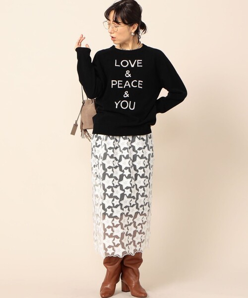 NOLLEY’S（ノーリーズ）の「ロゴジャガードプルオーバーニット（ニット/セーター・レディース・ブラック/ベージュ/ラベンダー/ネイビー・38）」の5枚目の写真