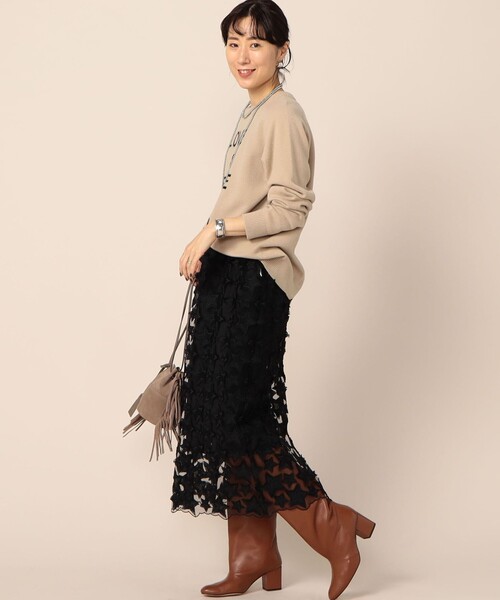 NOLLEY’S（ノーリーズ）の「ロゴジャガードプルオーバーニット（ニット/セーター・レディース・ブラック/ベージュ/ラベンダー/ネイビー・38）」の14枚目の写真